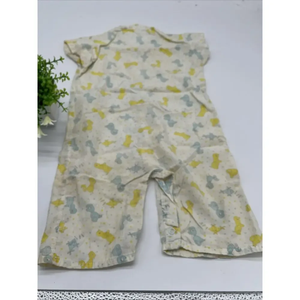 Vintage 1950s/60s Toddler Romper – Yellow & Blue Unisex One‑Piece 12–18 Months